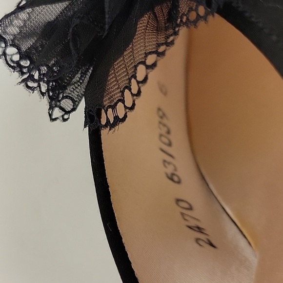 Vintage Daniel Green black satin kitten heel slippers sz 6 - Picture 5 of 5